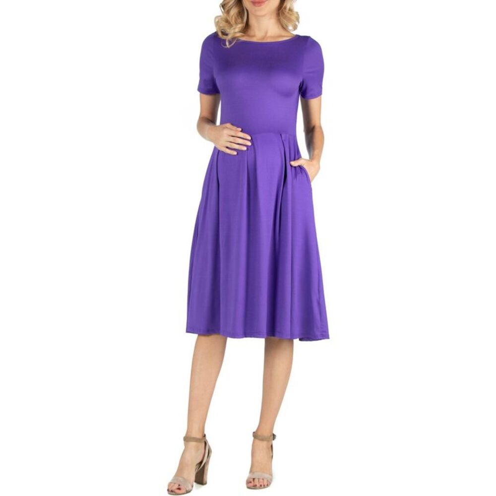 24seven Womens Maternity Stylish Midi Dress, NWT